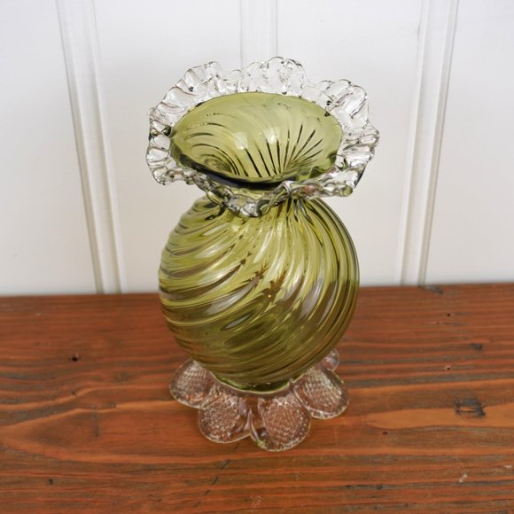 VERY RARE Chalet Heritage Glass Vase Market w/ CH LXXI Handblown Glass Art Vase - Picture 2 of 12